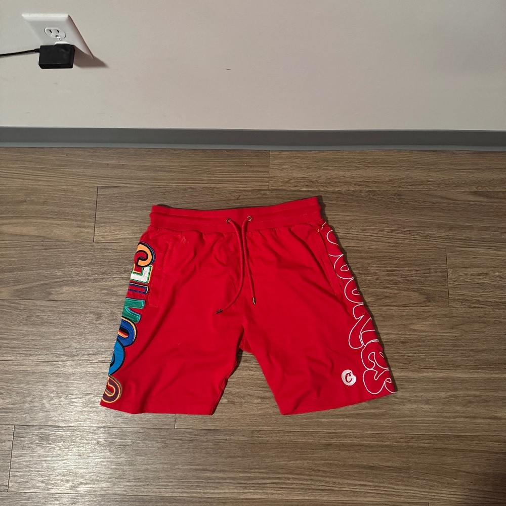 cookies design red shorts mens xl